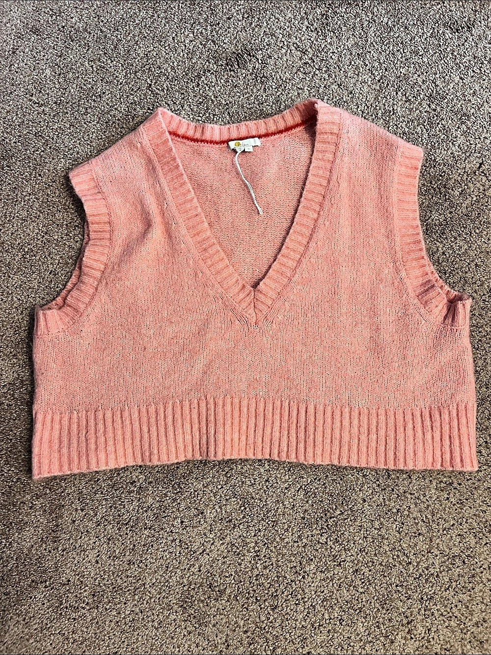 Boden Pink V-Neck Sweater Vest Size XL